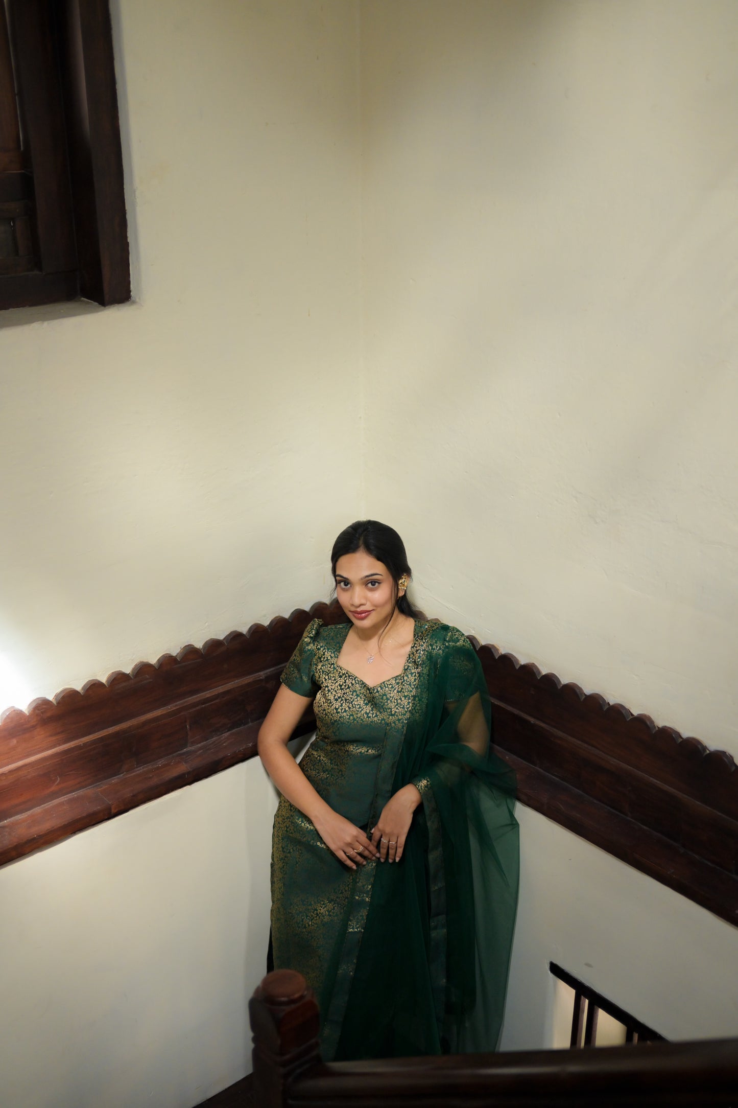 Green Banaras suit
