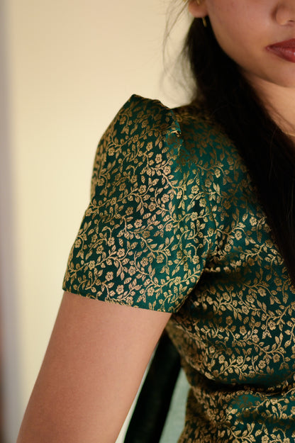 Green Banaras suit