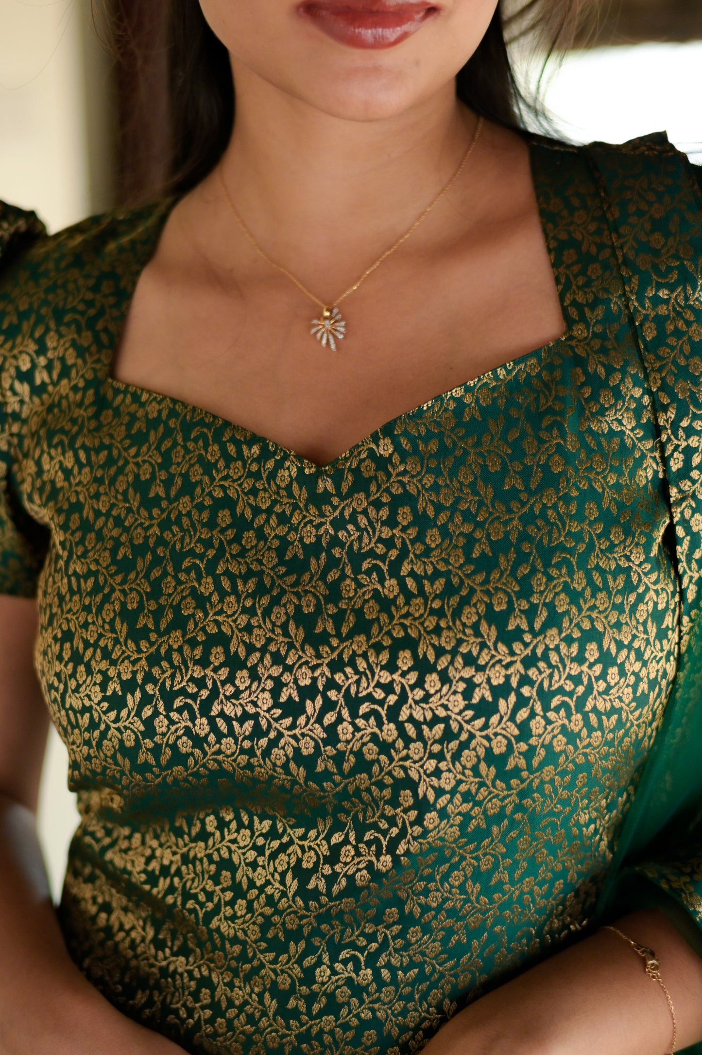 Green Banaras suit