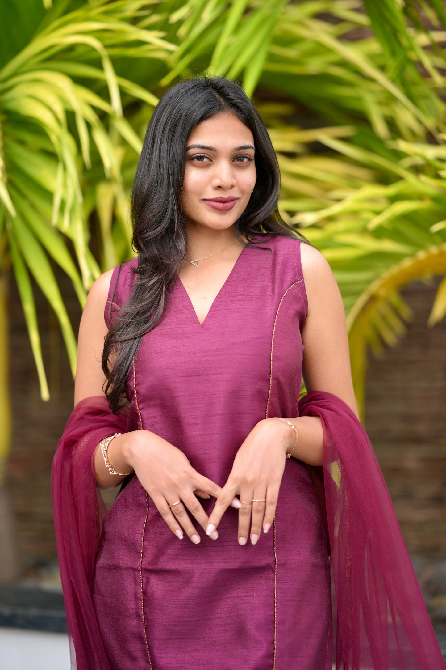 Raw silk suit
