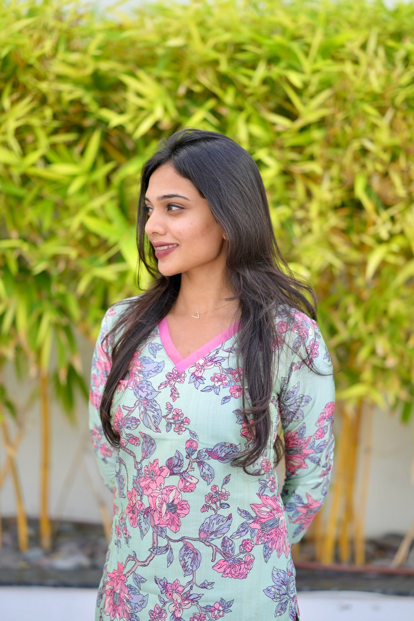Blue Floral Kurta