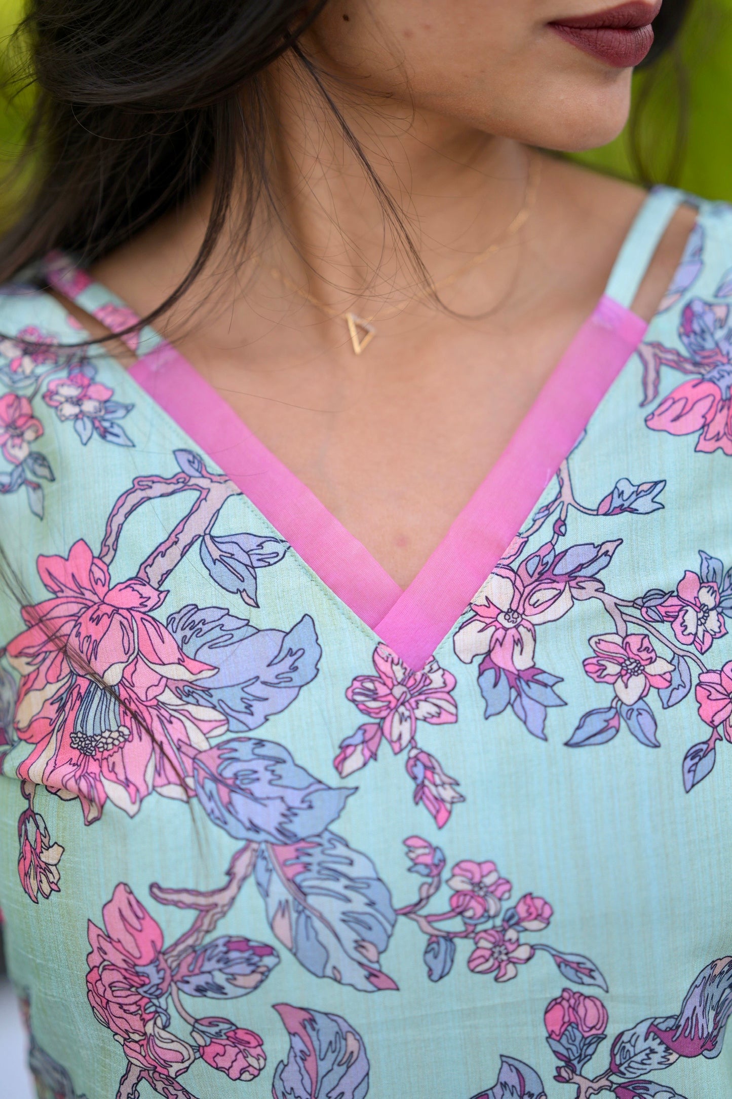 Blue Floral Kurta