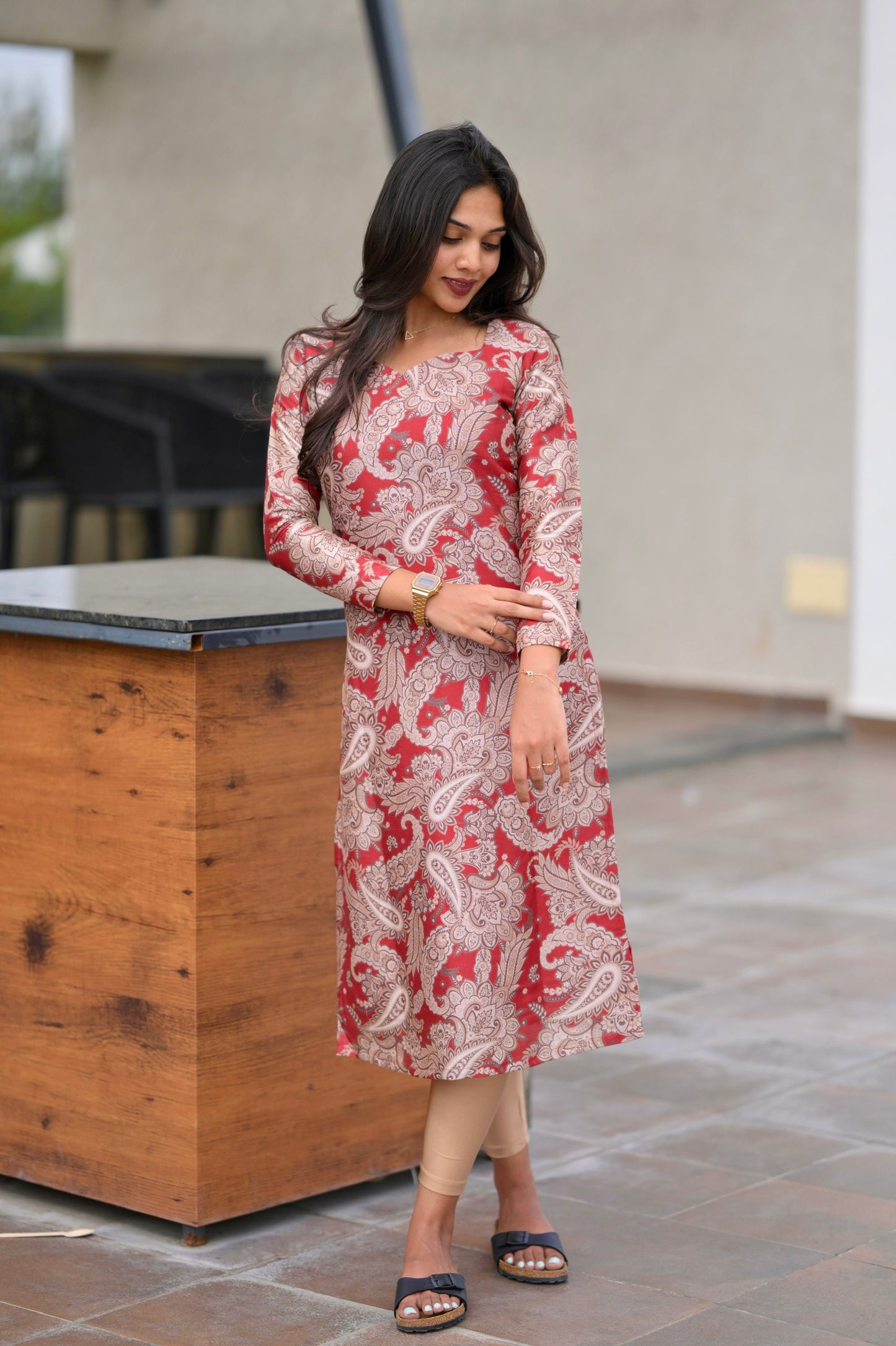 Red Kalamkari Kurta