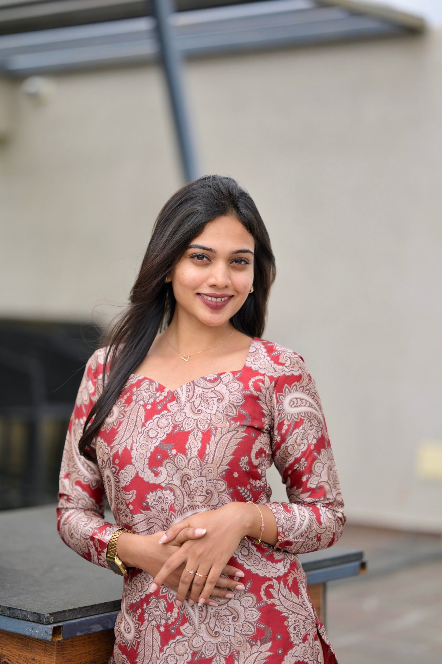 Red Kalamkari Kurta