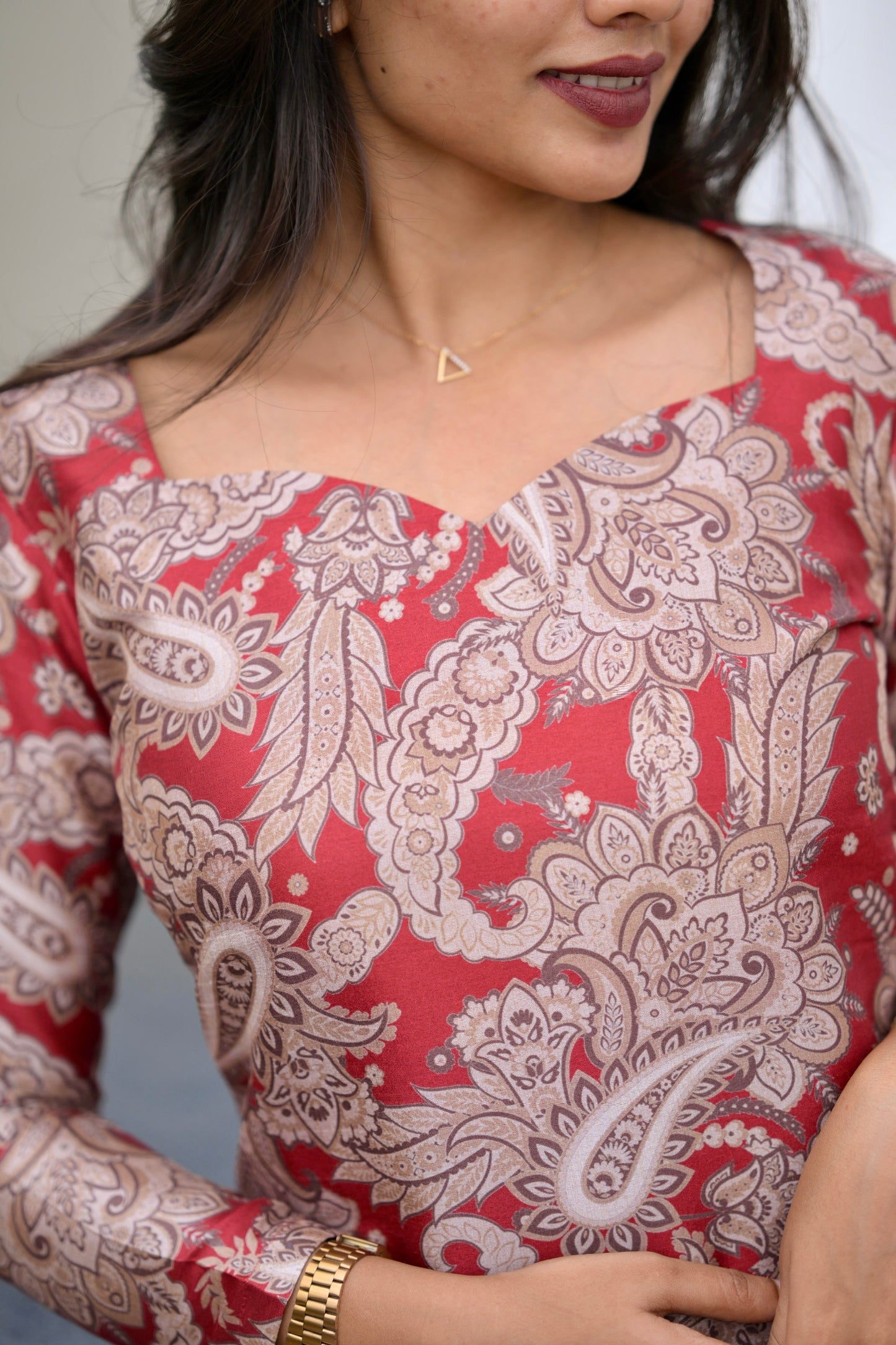 Red Kalamkari Kurta
