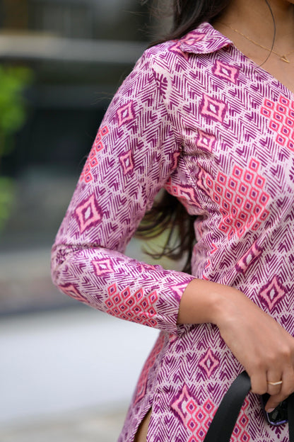 Purple Geometric Kurta