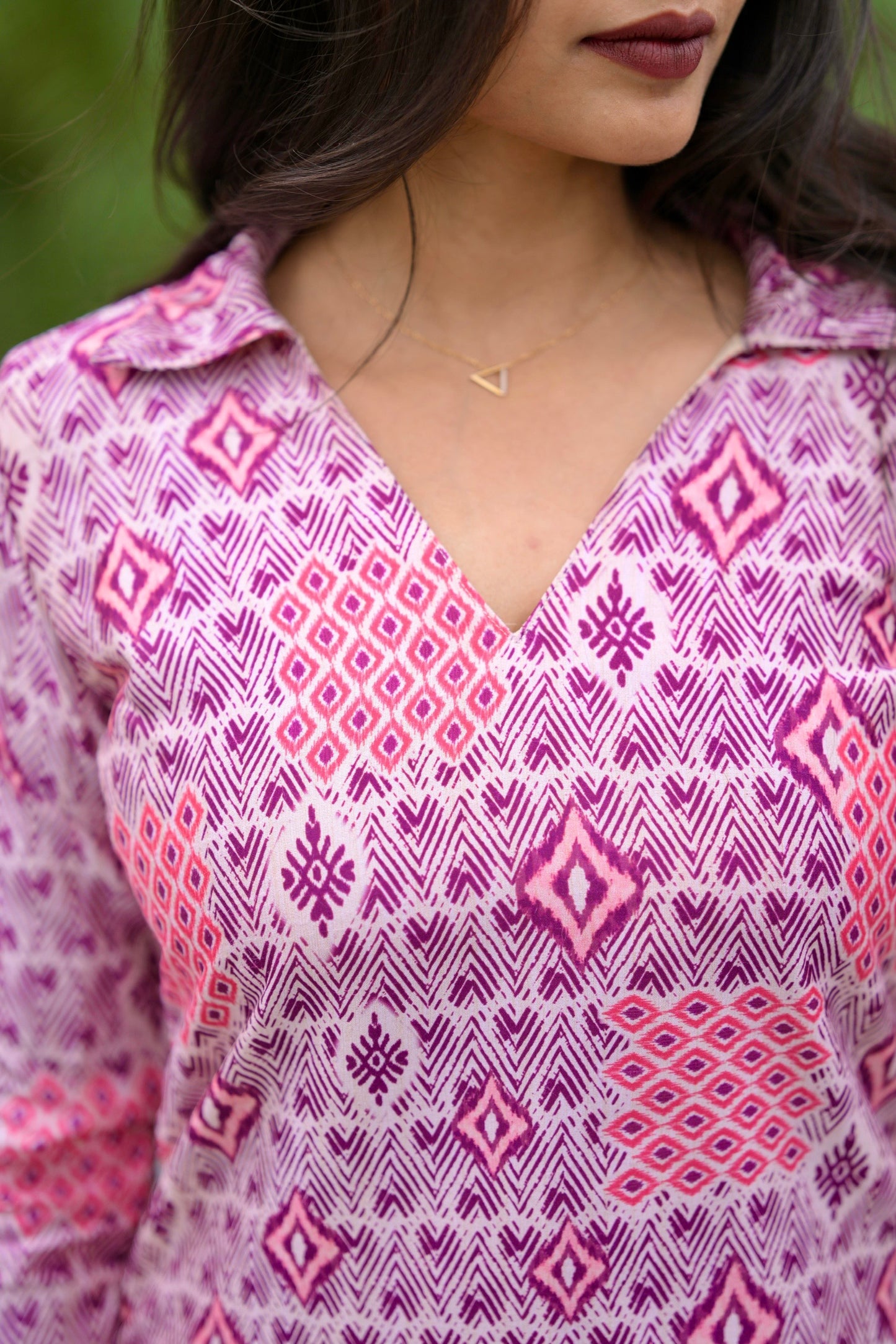 Purple Geometric Kurta