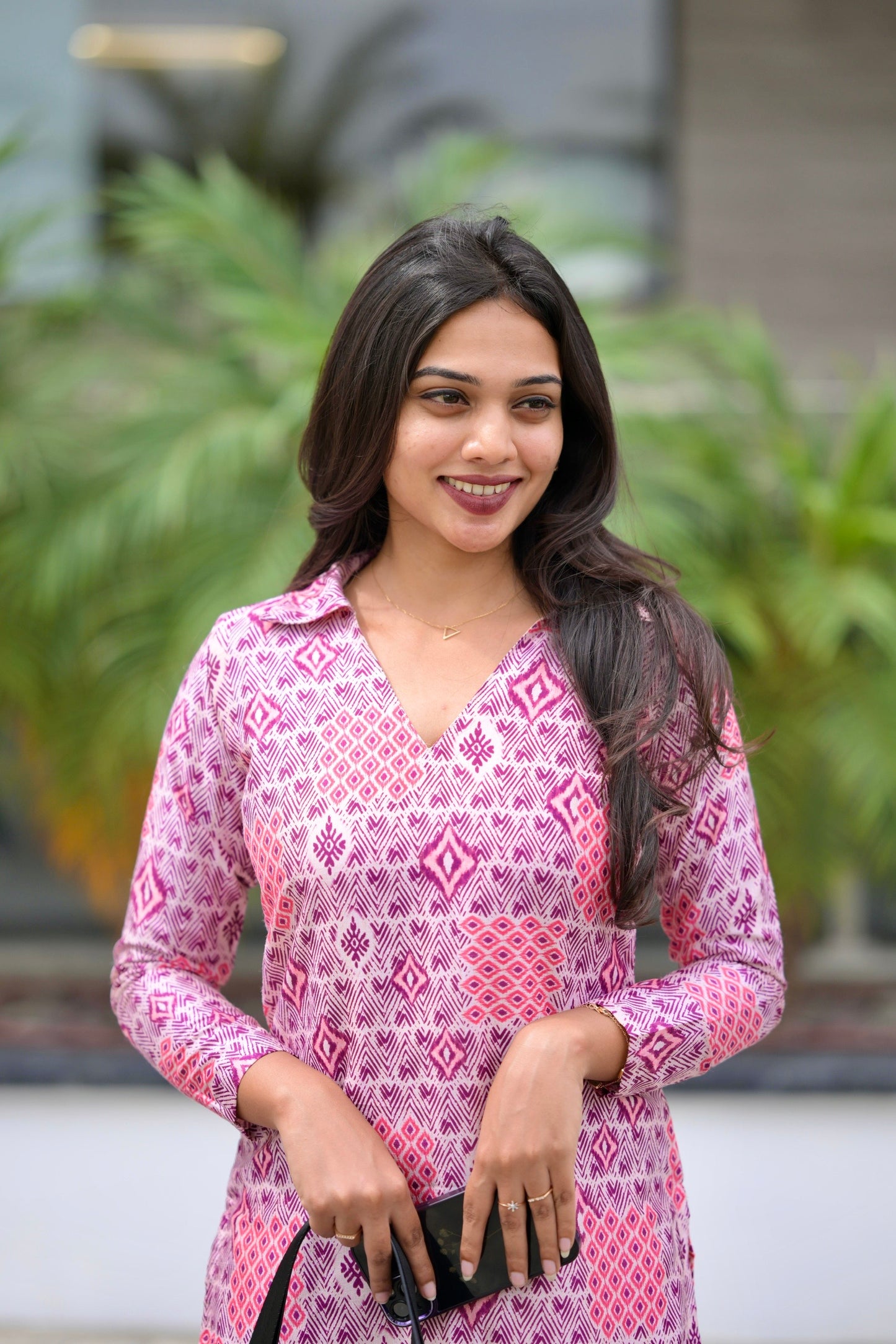 Purple Geometric Kurta