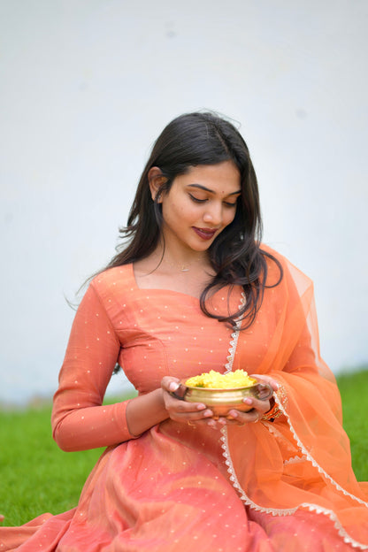 Rust Orange Anarkali