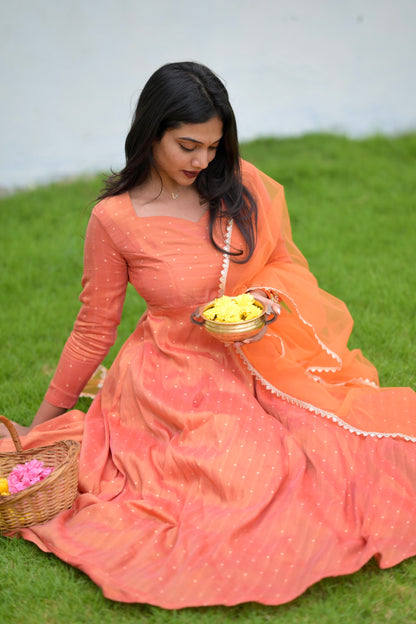 Rust Orange Anarkali