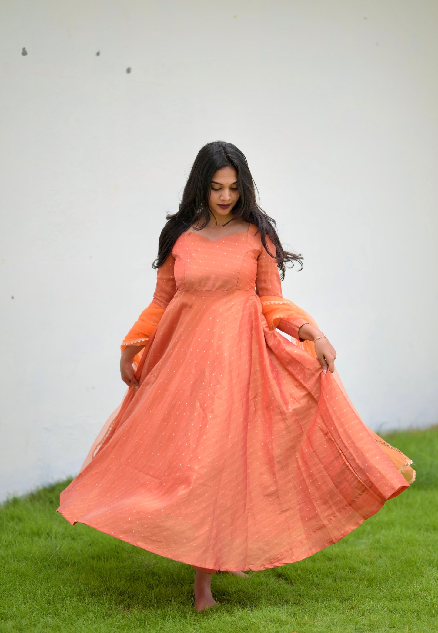 Rust Orange Anarkali