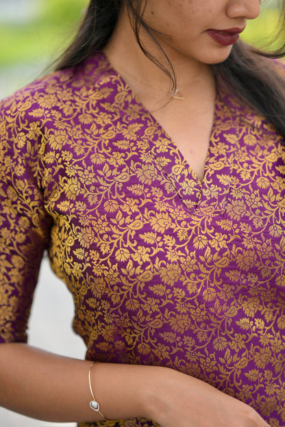 Wine Banaras Suit