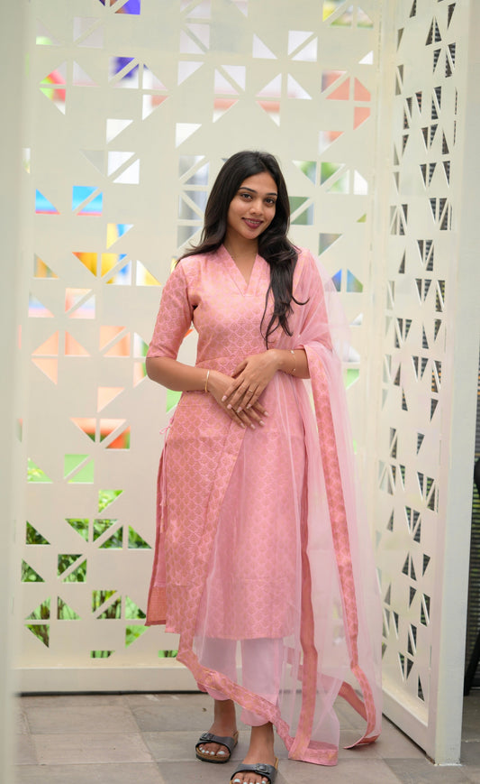 Pink Banaras Suit