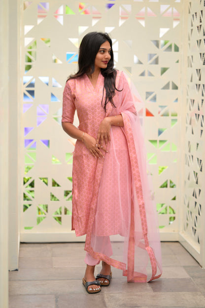 Pink Banaras Suit