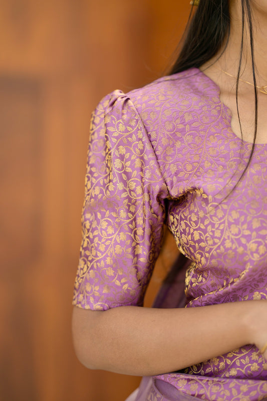 Lavender banaras suit
