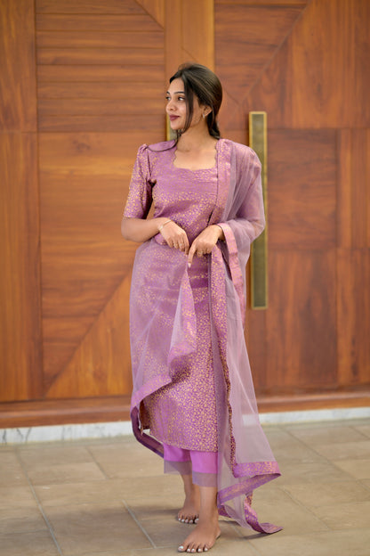 Lavender banaras suit