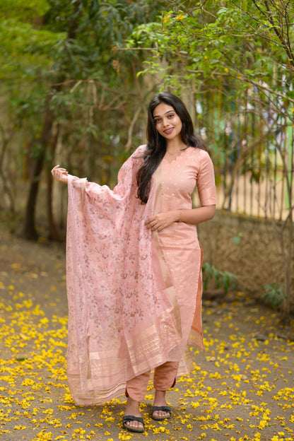 Tissue brocade salwar suit