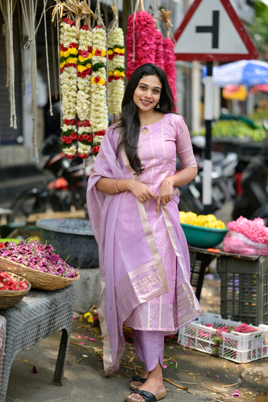 Tissue brocade salwar suit