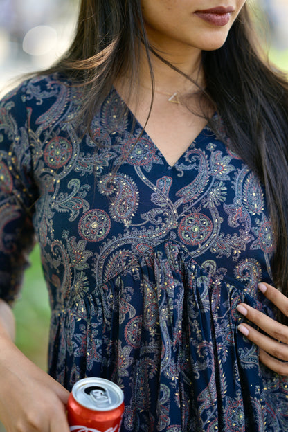 Alia cut flared dress