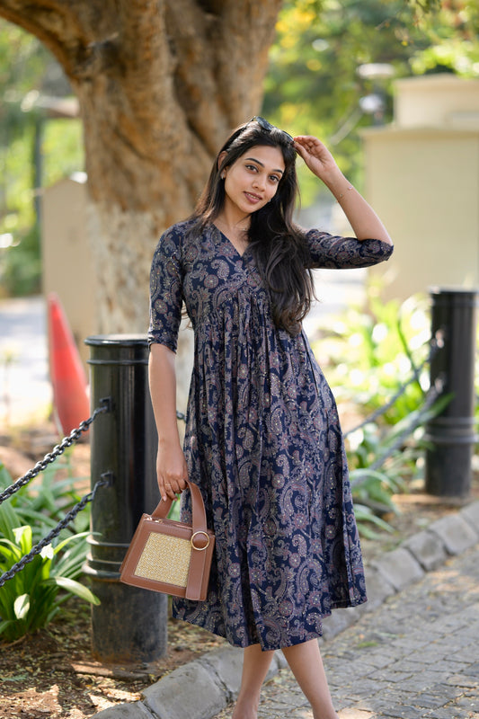 Alia cut flared dress