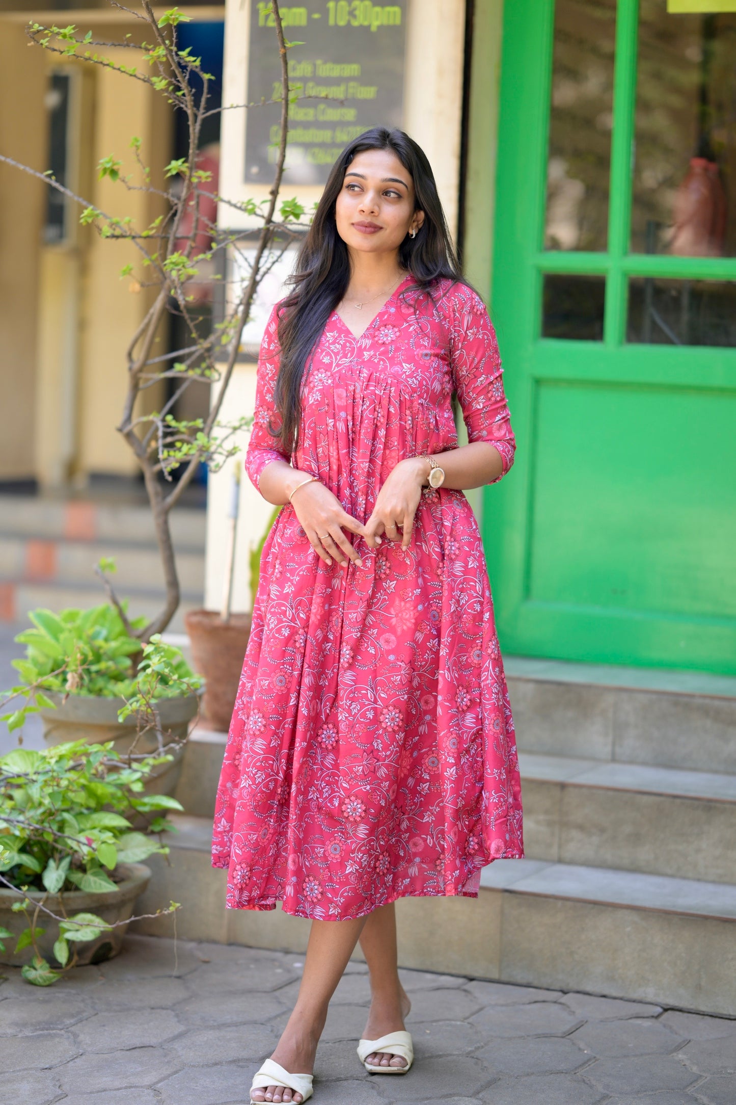 Alia cut flared dress