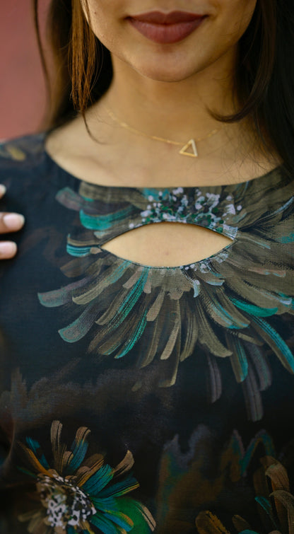 Black organza top