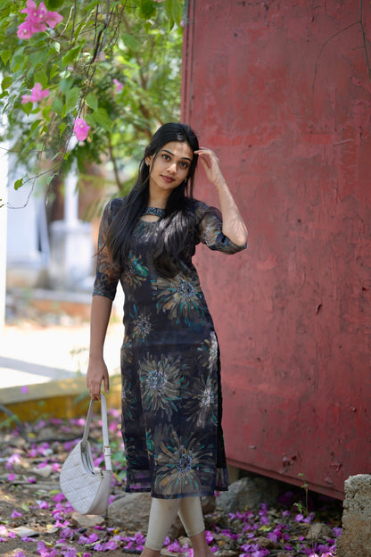 Black organza top