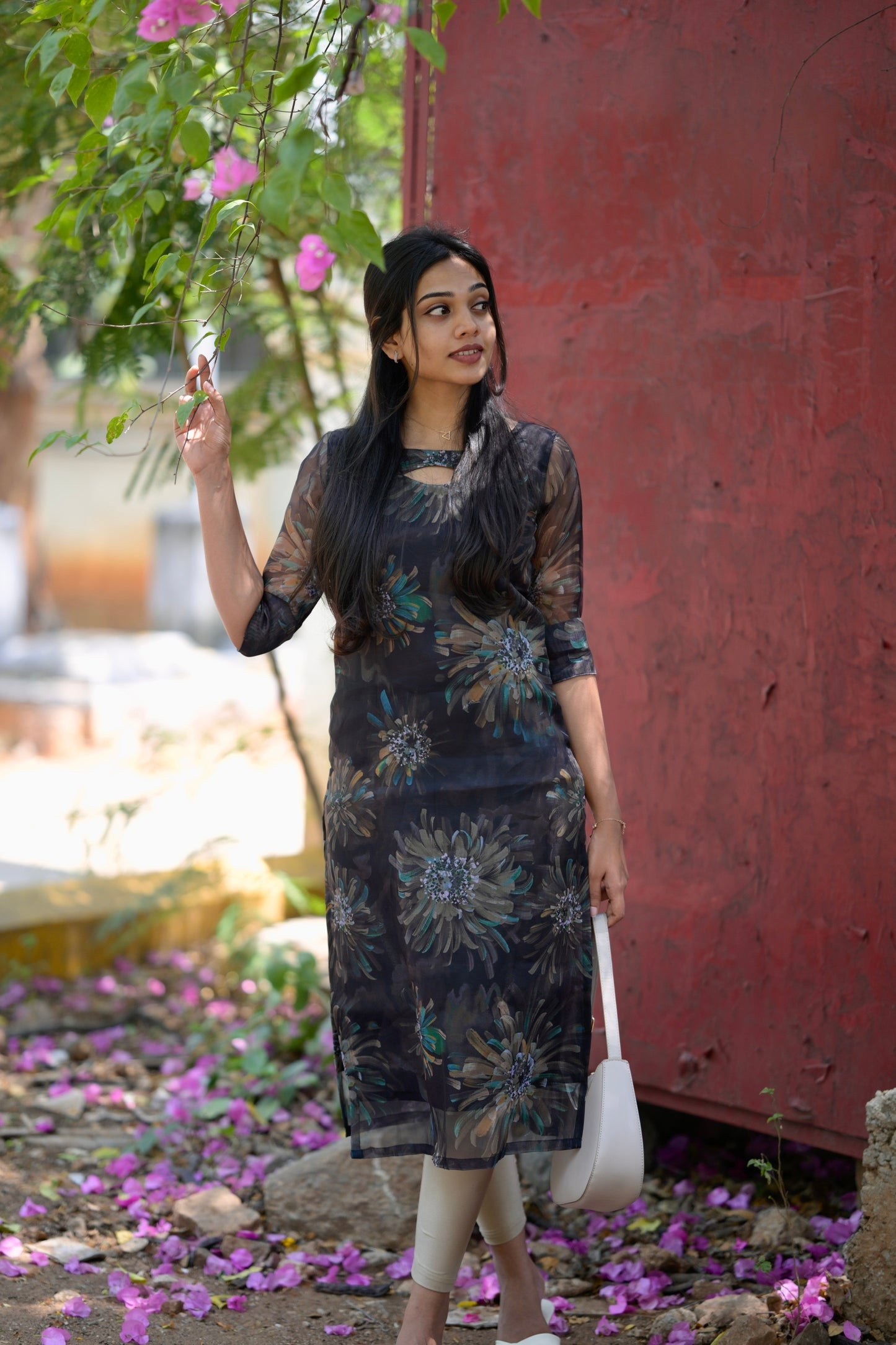 Black organza top
