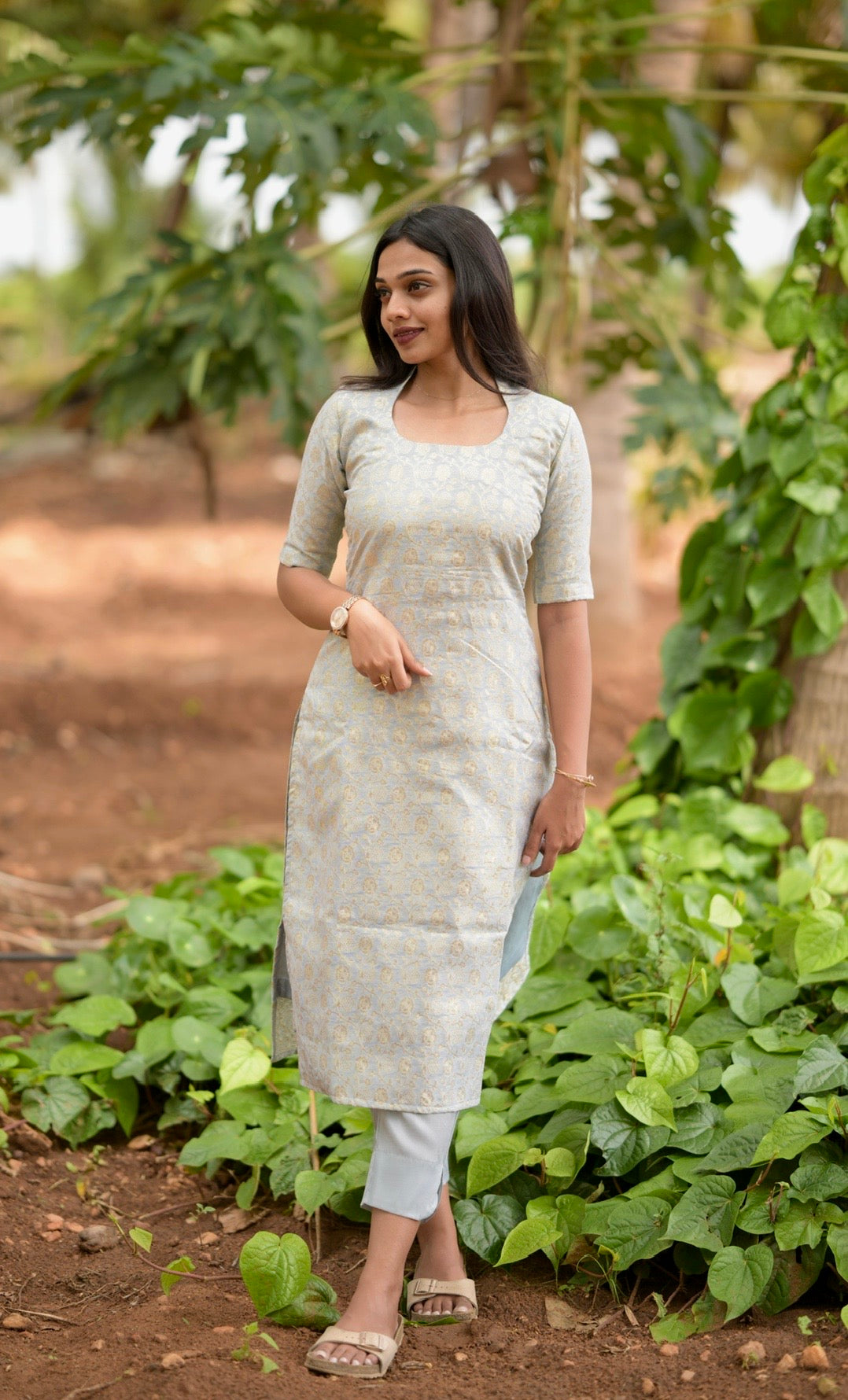 Chanderi Banaras Suit