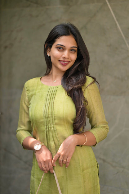 Green Tissue Kurta