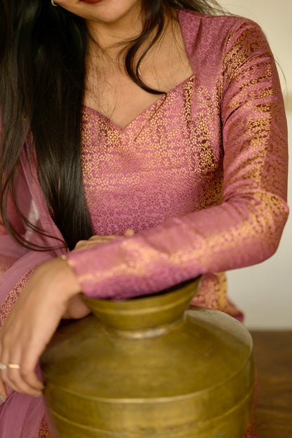 Pink Banaras Suit Set