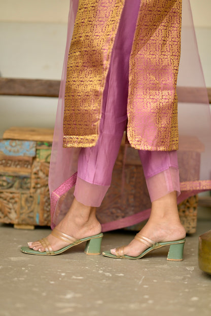 Pink Banaras Suit Set
