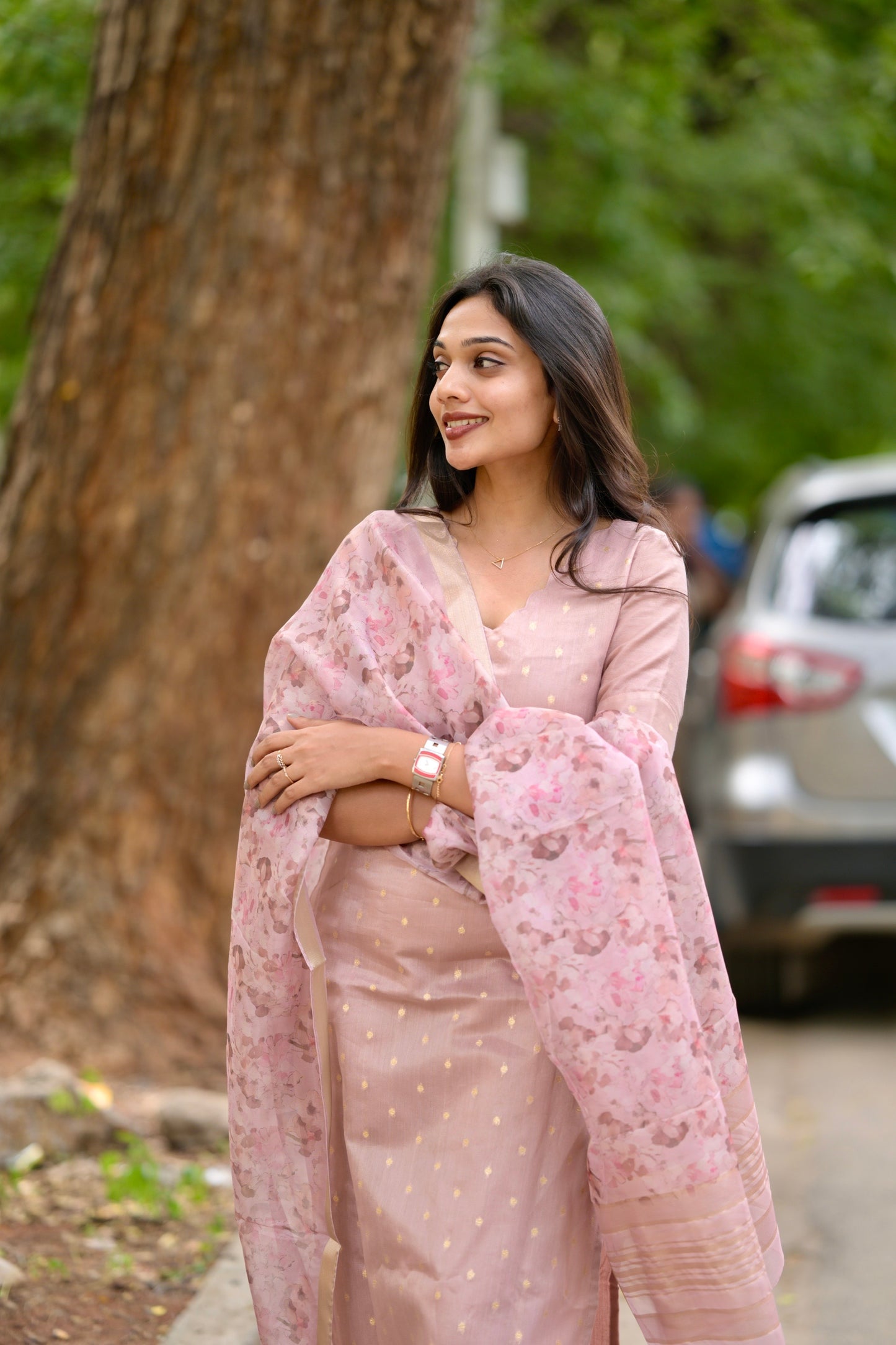 Tissue brocade salwar suit