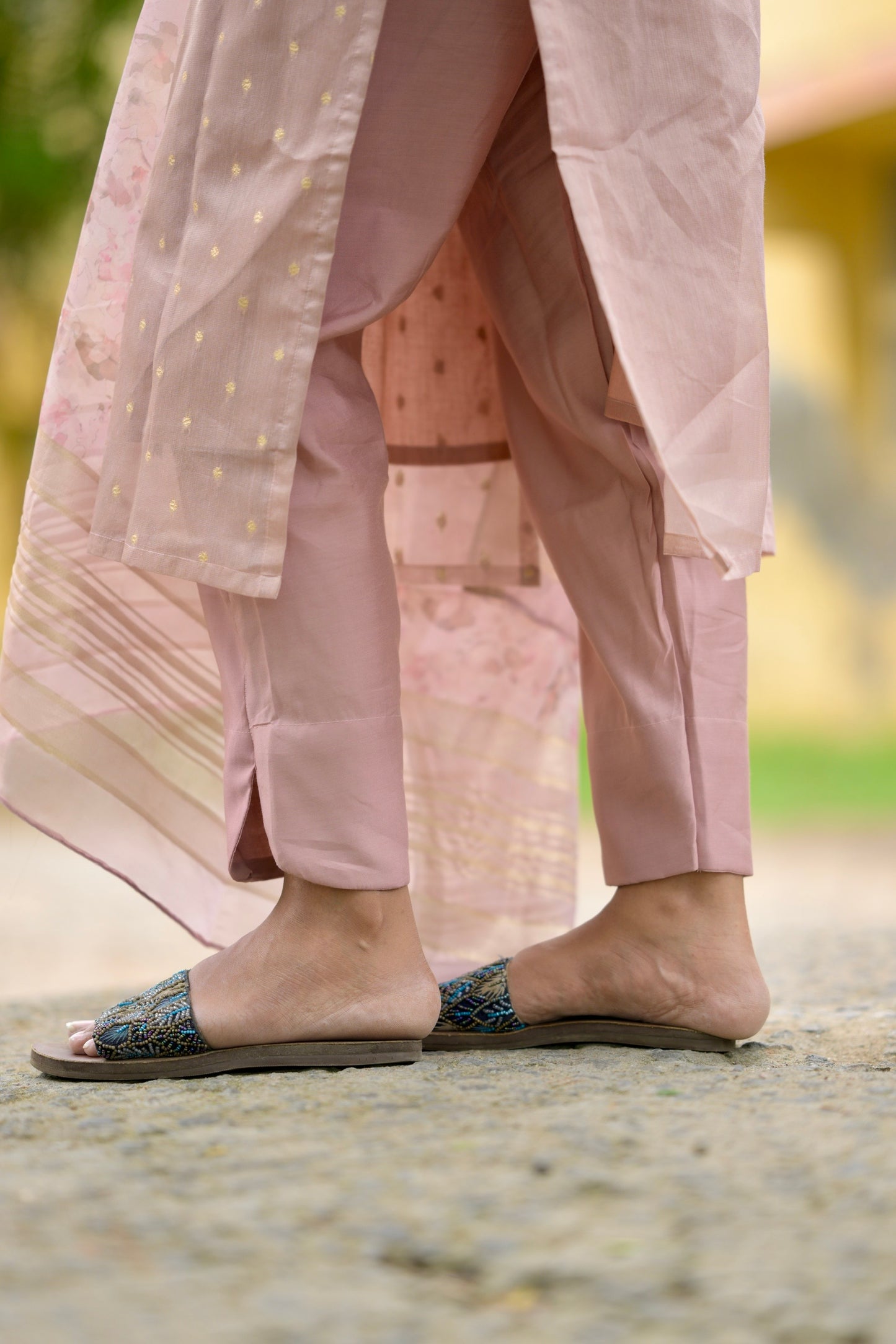 Tissue brocade salwar suit