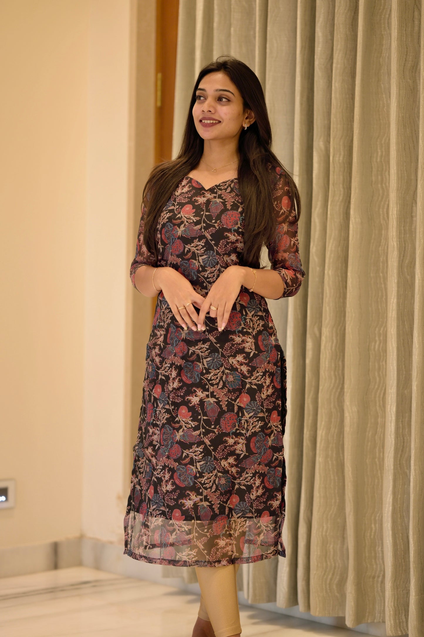 Black organza kurta