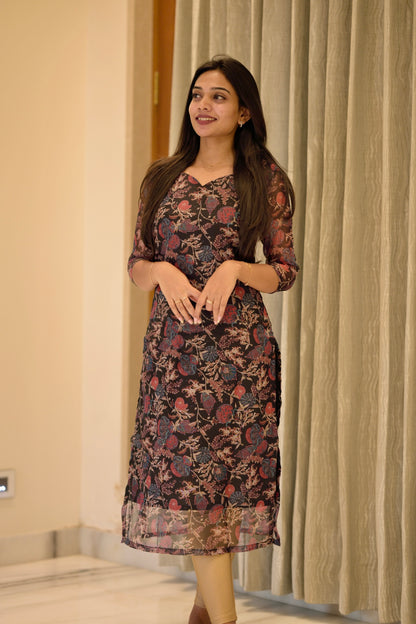 Black organza kurta