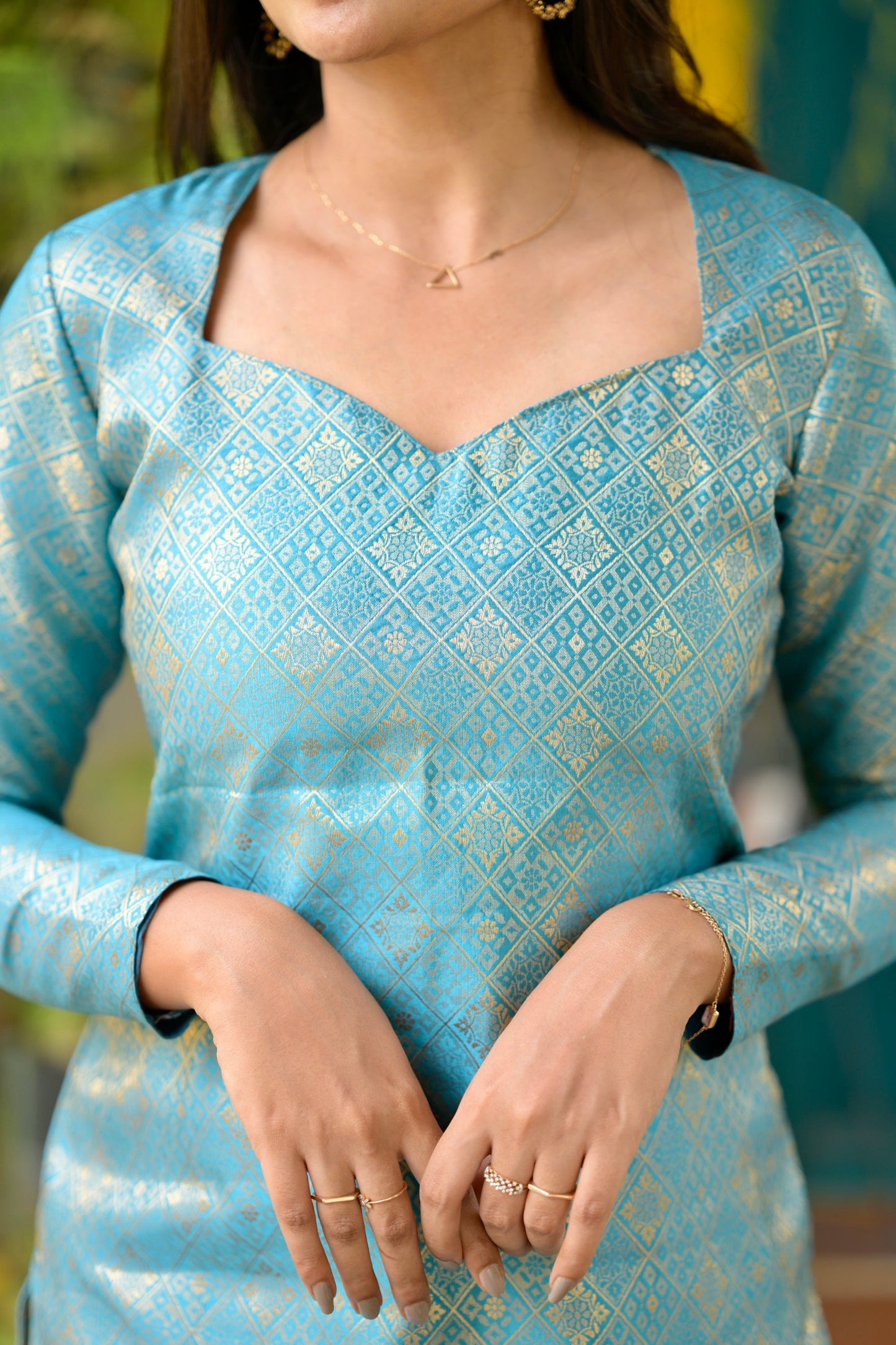 Blue Banaras Kurta
