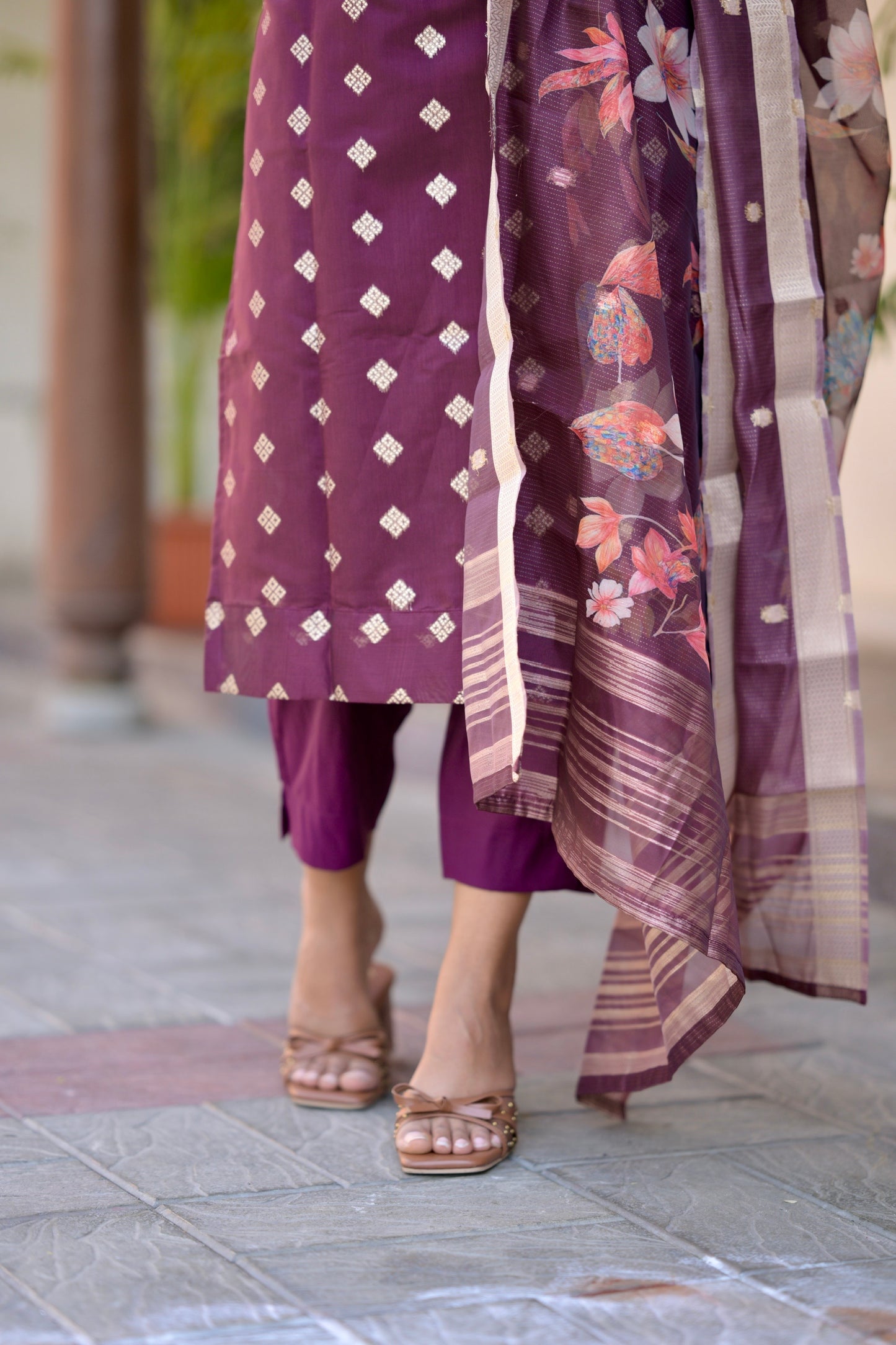 Chanderi Brocade Salwar Suit