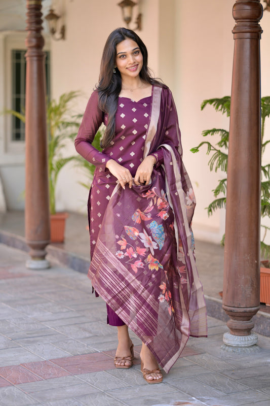 Chanderi Brocade Salwar Suit