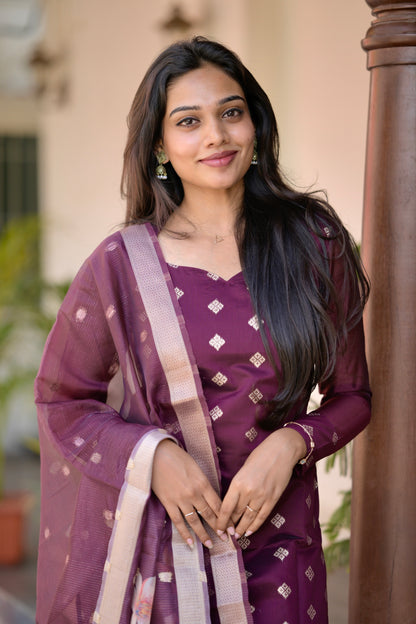 Chanderi Brocade Salwar Suit