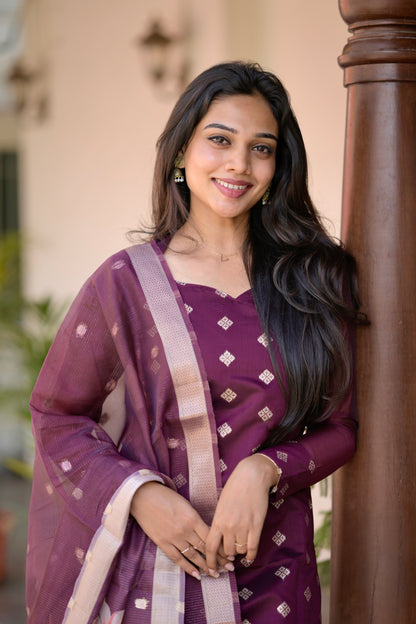 Chanderi Brocade Salwar Suit