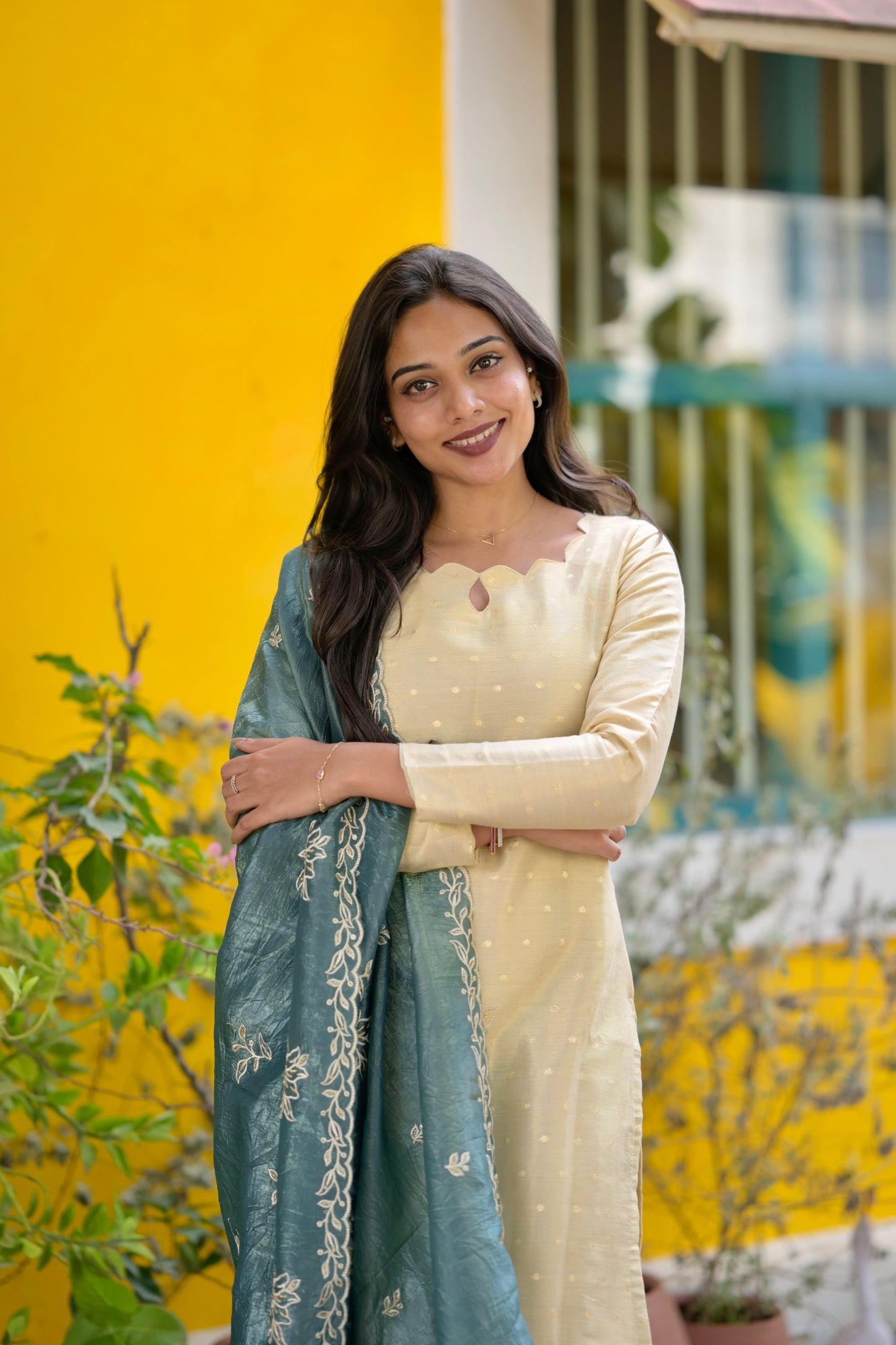 Ivory Tissue Salwar Suit