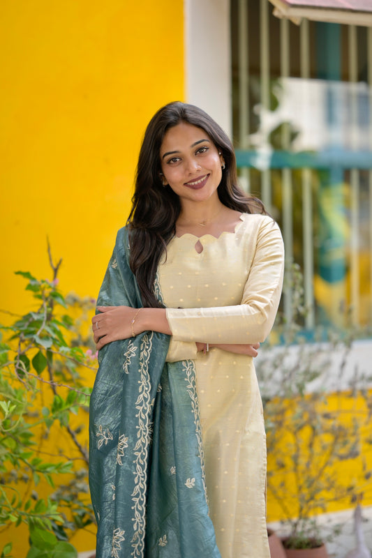 Ivory Tissue Salwar Suit