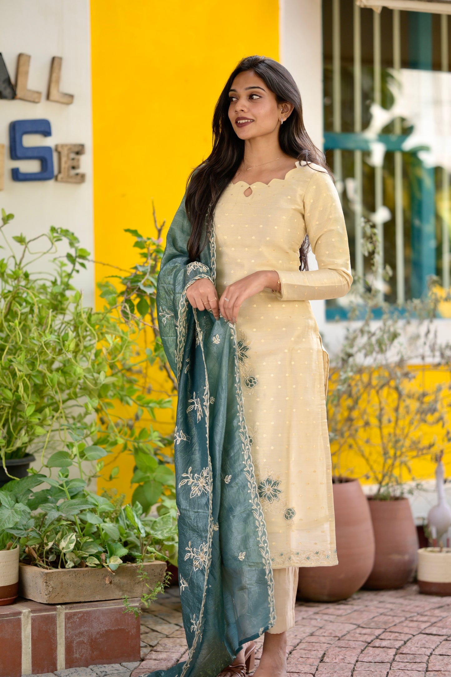 Ivory Tissue Salwar Suit