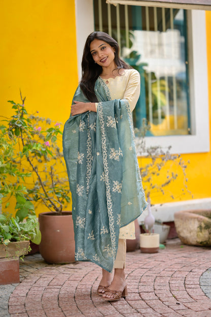 Ivory Tissue Salwar Suit