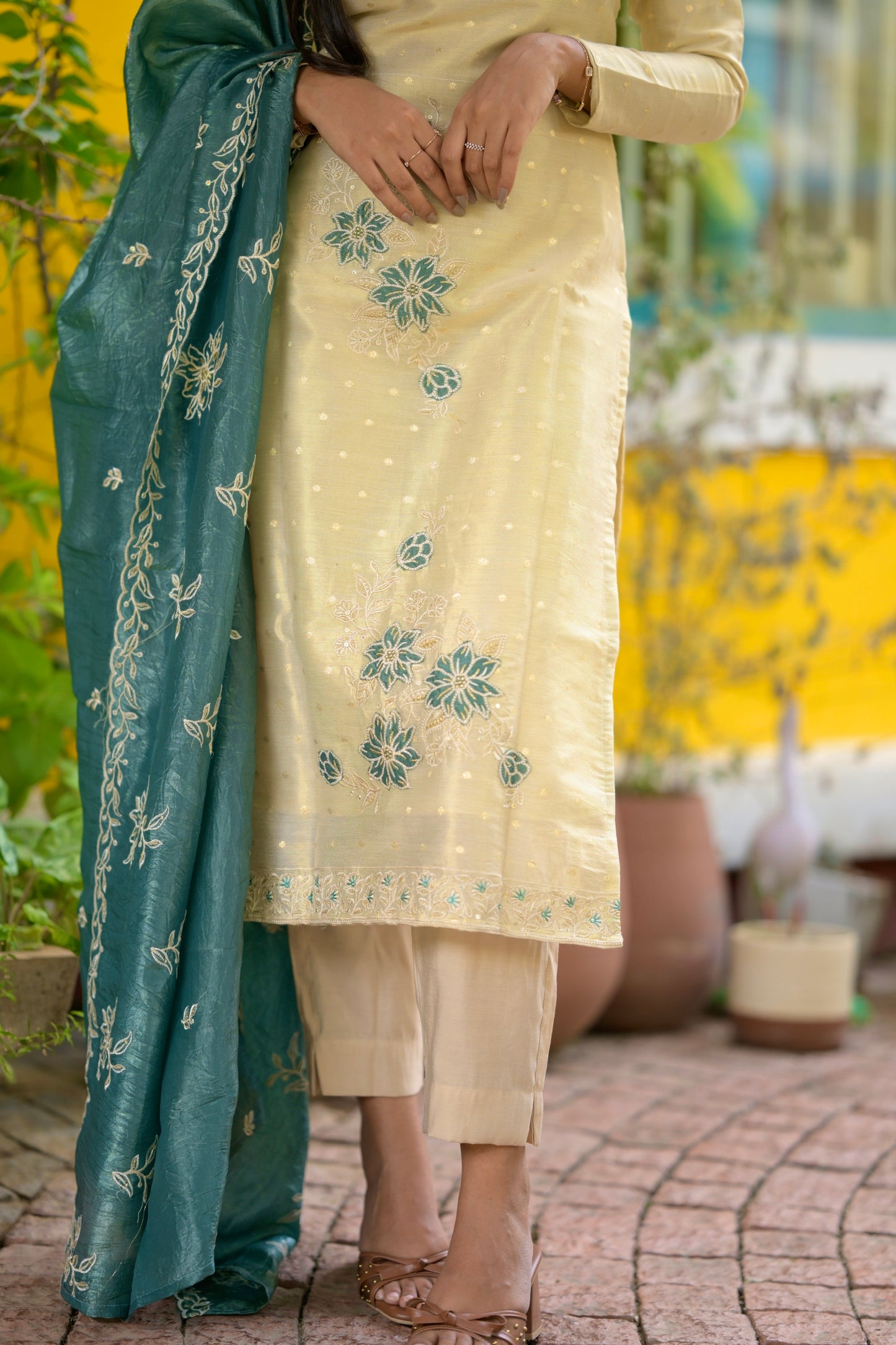 Ivory Tissue Salwar Suit