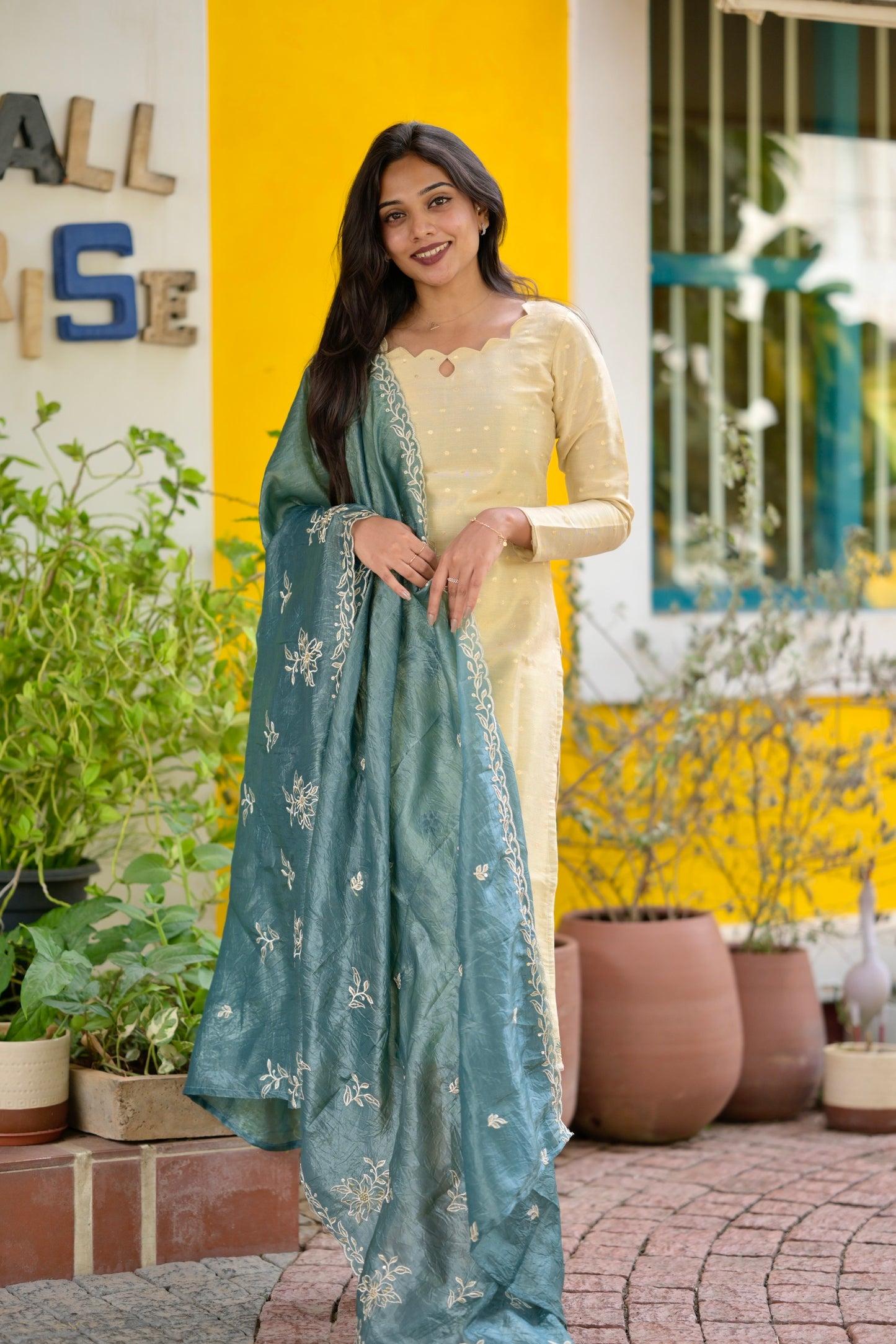 Ivory Tissue Salwar Suit