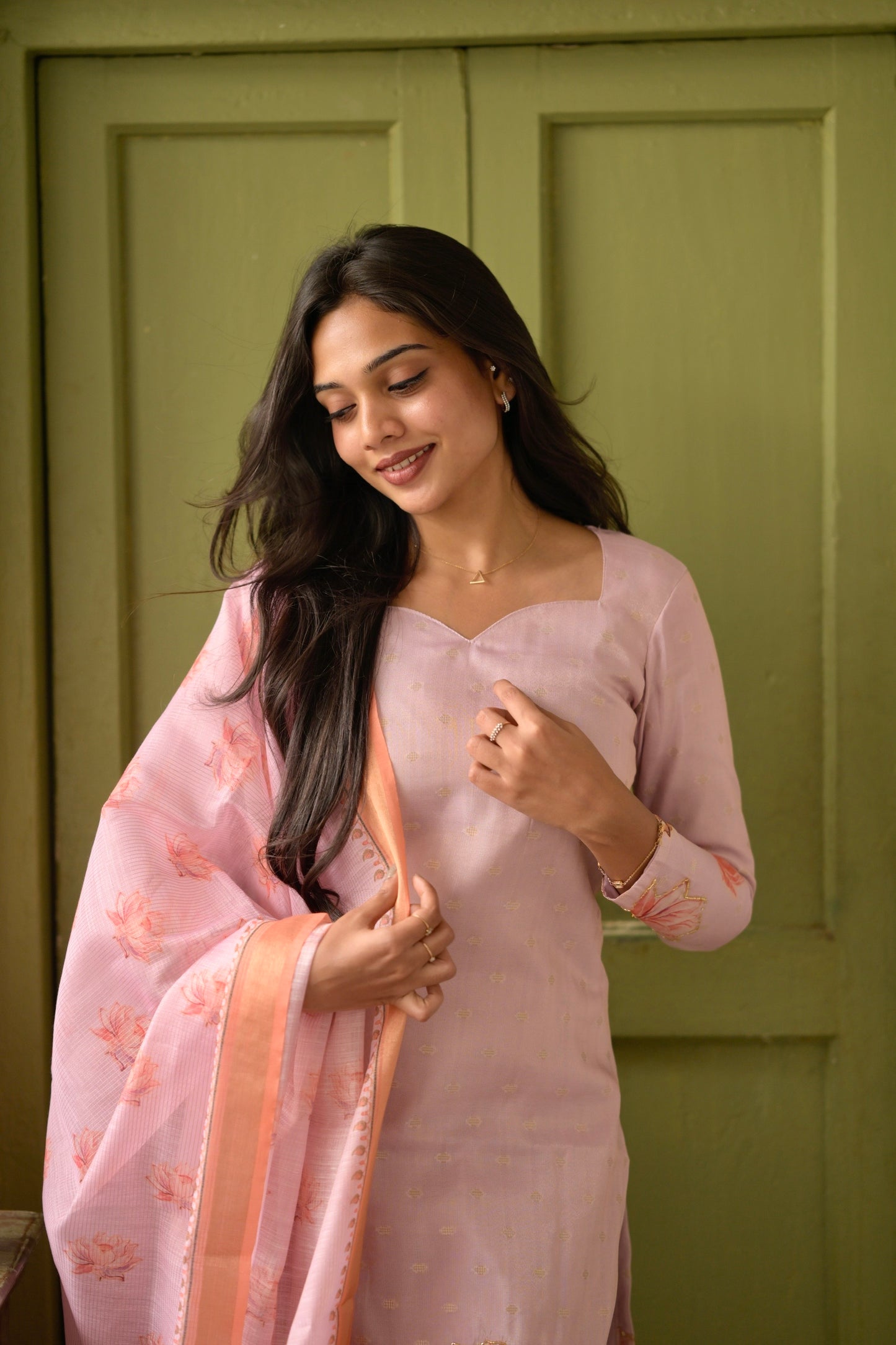 Lotus Embroidered Salwar Suit