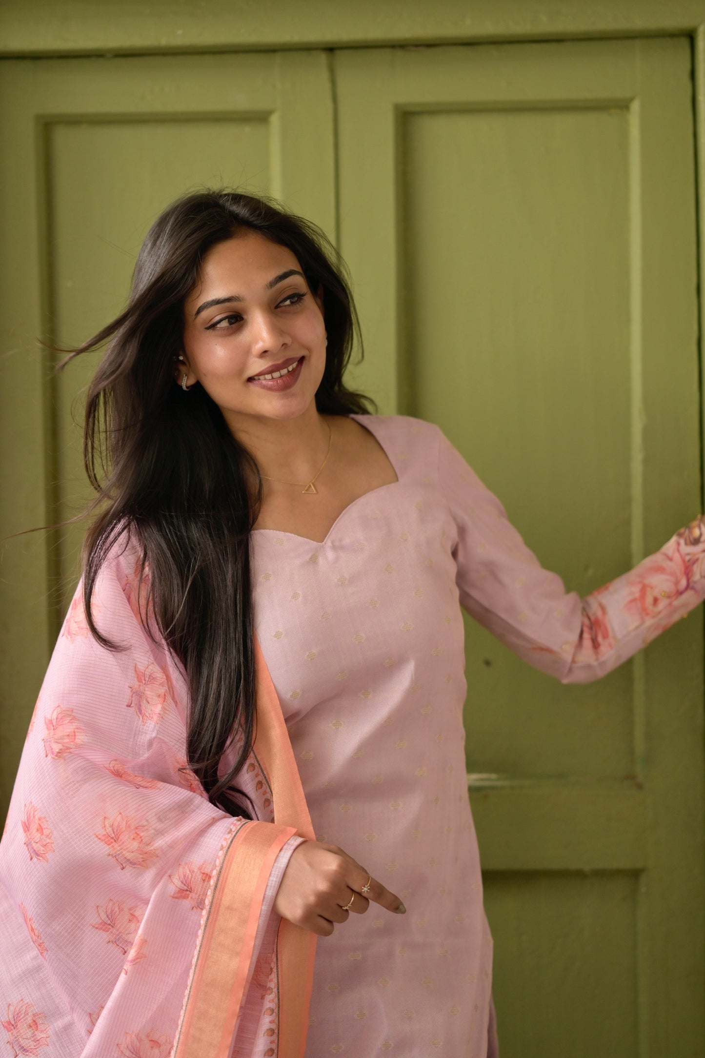 Lotus Embroidered Salwar Suit
