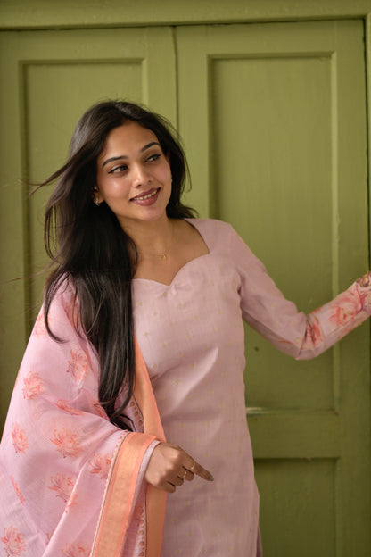 Lotus Embroidered Salwar Suit